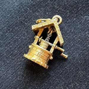 Vintage miniature wishing well charm
